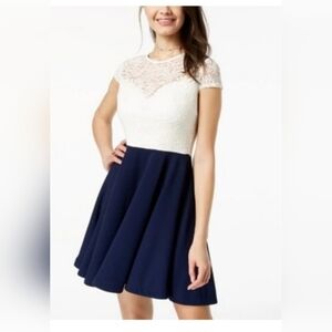 B.Darlin Juniors' Bow-Back Colorblocked Dress Size 14